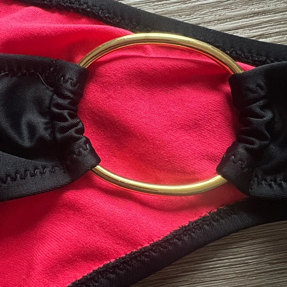 Jessica Simpson Black with Gold Accent Bikini Bottom - Picture 3 of 4